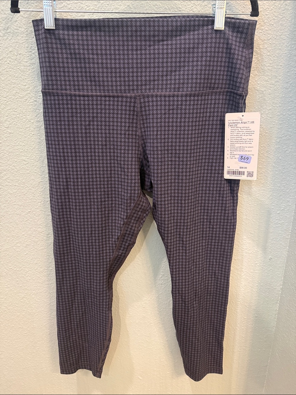Lululemon Align Hr 25” Houndstooth Leggings Size 14 NWT